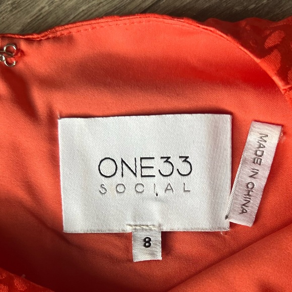 ONE33 Social Long Sleeve Jacquard Keyhole Mini Dress Size 8 - Picture 15 of 16